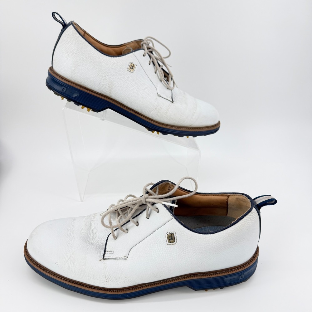 FootJoy Premiere Series Field Golf Shoes White/Navy 54396, Men's Size 10.5M